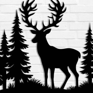 Intra απο ξύλο plywood  Χρώμα wenge 3mm-4mm πάχος - με λέιζερ ού τοίχου Deer Δίασταση 30x40 cm INTRAFABR-112519544