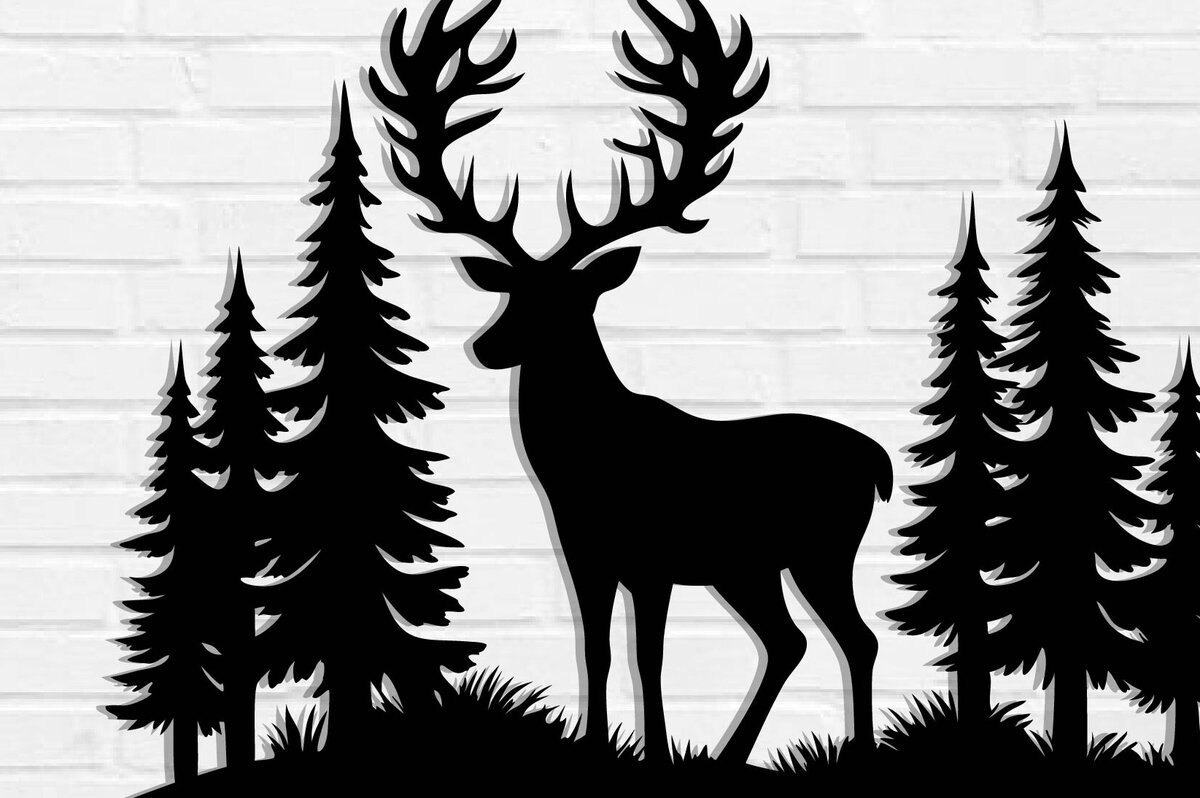 Intra απο ξύλο plywood  Χρώμα wenge 3mm-4mm πάχος - με λέιζερ ού τοίχου Deer Δίασταση 30x40 cm INTRAFABR-112519544