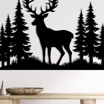 Intra απο ξύλο plywood  Χρώμα wenge 3mm-4mm πάχος - με λέιζερ ού τοίχου Deer Δίασταση 30x40 cm INTRAFABR-112519544 - Image 2