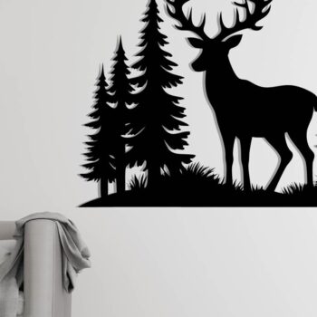 Intra απο ξύλο plywood  Χρώμα wenge 3mm-4mm πάχος - με λέιζερ ού τοίχου Deer Δίασταση 30x40 cm INTRAFABR-112519544 - Image 3