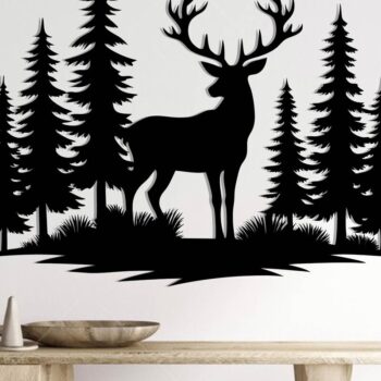 Intra απο ξύλο plywood  Χρώμα wenge 3mm-4mm πάχος - με λέιζερ ού τοίχου Deer Δίασταση 30x40 cm INTRAFABR-112519559 - Image 2