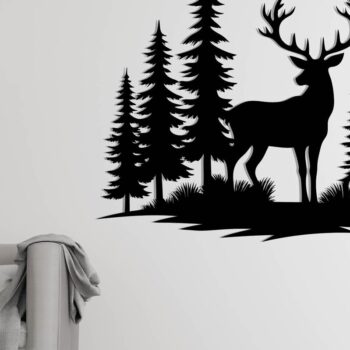 Intra απο ξύλο plywood  Χρώμα wenge 3mm-4mm πάχος - με λέιζερ ού τοίχου Deer Δίασταση 30x40 cm INTRAFABR-112519559 - Image 3