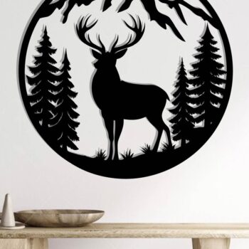 Intra απο ξύλο plywood  Χρώμα wenge 3mm-4mm πάχος - με λέιζερ ού τοίχου Deer Δίασταση 40x50 cm INTRAFABR-112519481 - Image 2