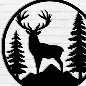 Intra απο ξύλο plywood  Χρώμα wenge 3mm-4mm πάχος - με λέιζερ ού τοίχου Deer Δίασταση 40x50 cm INTRAFABR-112519397 - Image 1