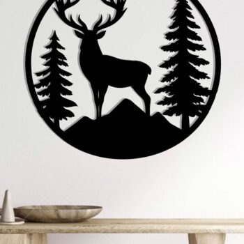 Intra απο ξύλο plywood  Χρώμα wenge 3mm-4mm πάχος - με λέιζερ ού τοίχου Deer Δίασταση 40x50 cm INTRAFABR-112519397 - Image 2