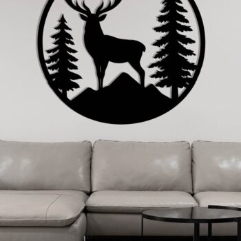 Intra απο ξύλο plywood  Χρώμα wenge 3mm-4mm πάχος - με λέιζερ ού τοίχου Deer Δίασταση 40x50 cm INTRAFABR-112519397 - Image 3