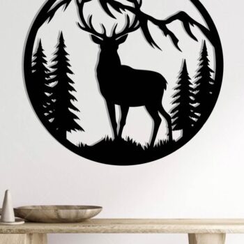 Intra απο ξύλο plywood  Χρώμα wenge 3mm-4mm πάχος - με λέιζερ ού τοίχου Deer Δίασταση 40x50 cm INTRAFABR-112519574 - Image 2