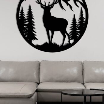 Intra απο ξύλο plywood  Χρώμα wenge 3mm-4mm πάχος - με λέιζερ ού τοίχου Deer Δίασταση 40x50 cm INTRAFABR-112519574 - Image 3