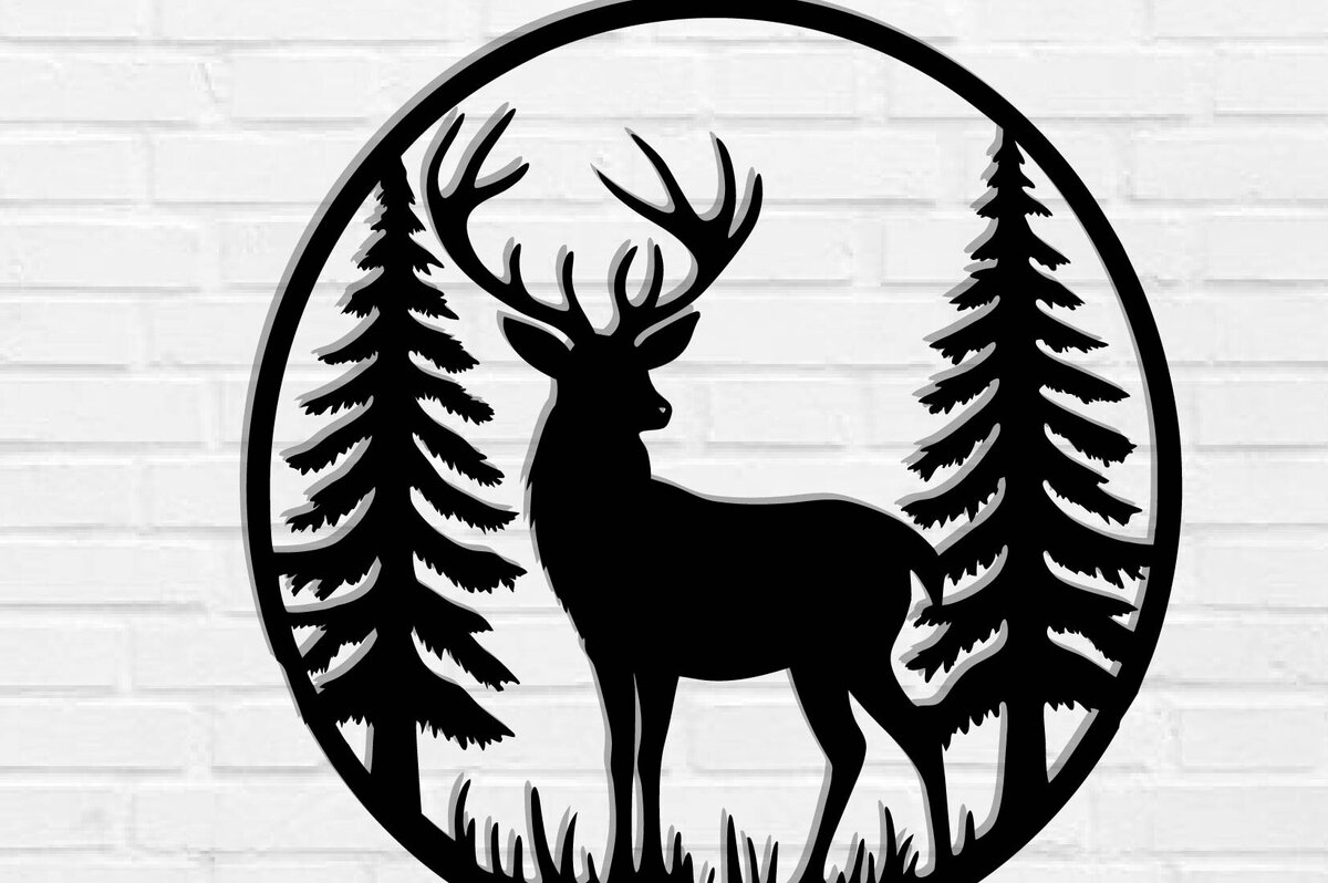 Intra απο ξύλο plywood  Χρώμα wenge 3mm-4mm πάχος - με λέιζερ ού τοίχου Deer Δίασταση 40x50 cm INTRAFABR-114077909