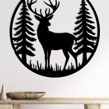 Intra απο ξύλο plywood  Χρώμα wenge 3mm-4mm πάχος - με λέιζερ ού τοίχου Deer Δίασταση 40x50 cm INTRAFABR-114077909 - Image 2