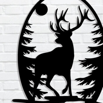 Intra απο ξύλο plywood  Χρώμα wenge 3mm-4mm πάχος - με λέιζερ ού τοίχου Deer Δίασταση 40x50 cm INTRAFABR-114077853 - Image 1