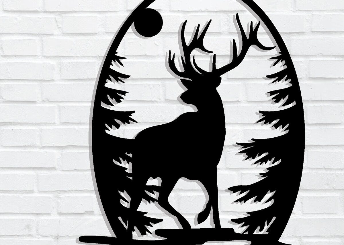 Intra απο ξύλο plywood  Χρώμα wenge 3mm-4mm πάχος - με λέιζερ ού τοίχου Deer Δίασταση 40x50 cm INTRAFABR-114077853