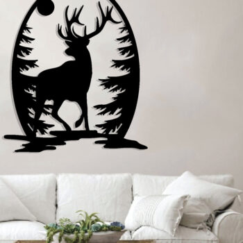 Intra απο ξύλο plywood  Χρώμα wenge 3mm-4mm πάχος - με λέιζερ ού τοίχου Deer Δίασταση 40x50 cm INTRAFABR-114077853 - Image 2