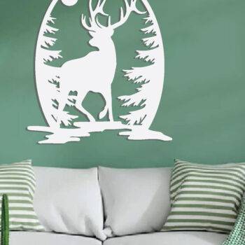 Intra απο ξύλο plywood  Χρώμα wenge 3mm-4mm πάχος - με λέιζερ ού τοίχου Deer Δίασταση 40x50 cm INTRAFABR-114077853 - Image 3