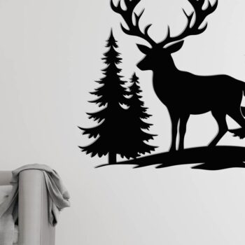 Intra απο ξύλο plywood  Χρώμα wenge 3mm-4mm πάχος - Deer Metal Wall Art Δίασταση 30x40 cm INTRAFABR-114077877 - Image 3