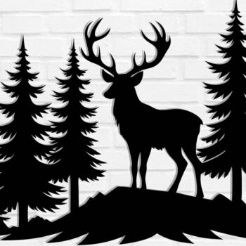 Intra απο ξύλο plywood  Χρώμα wenge 3mm-4mm πάχος - Deer Metal Wall Art Δίασταση 30x40 cm INTRAFABR-114077880 - Image 1