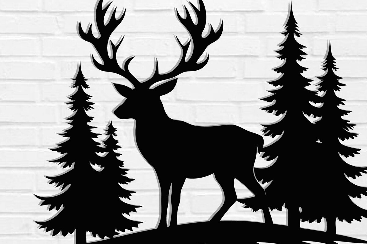 Intra απο ξύλο plywood  Χρώμα wenge 3mm-4mm πάχος - Deer Metal Wall Art Δίασταση 30x40 cm INTRAFABR-114077886