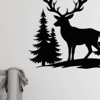 Intra απο ξύλο plywood  Χρώμα wenge 3mm-4mm πάχος - Deer Metal Wall Art Δίασταση 30x40 cm INTRAFABR-114077886 - Image 3