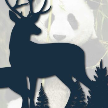 Intra απο ξύλο plywood  Χρώμα wenge 3mm-4mm πάχος - Deer Metal Wall Art Δίασταση 40x50 cm INTRAFABR-114077902 - Image 1