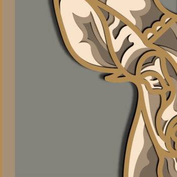 Intra απο ξύλο plywood  Χρώμα wenge 3mm-4mm πάχος - Ελάφια Πολυστρωματικά /Κόντρα πλακέ κομμένα ελάφια Δίασταση 30x20 cm INTRAFABR-112519607 - Image 3