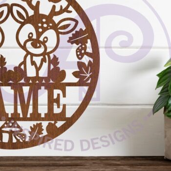 Intra απο ξύλο plywood  Χρώμα wenge 3mm-4mm πάχος - Πρότυπο κοπής με λέιζερ Sin Name Deer Δίασταση 30x20 cm INTRAFABR-122671088 - Image 1