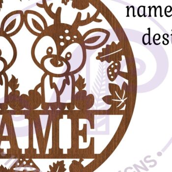 Intra απο ξύλο plywood  Χρώμα wenge 3mm-4mm πάχος - Πρότυπο κοπής με λέιζερ Sin Name Deer Δίασταση 30x20 cm INTRAFABR-122671088 - Image 4