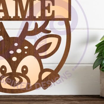 Intra απο ξύλο plywood Χρώμα wenge 3mm-4mm πάχος - Πρότυπο κοπής με λέιζερ Sin Name Deer Δίασταση 30x20 cm INTRAFABR-122671213 - Image 1