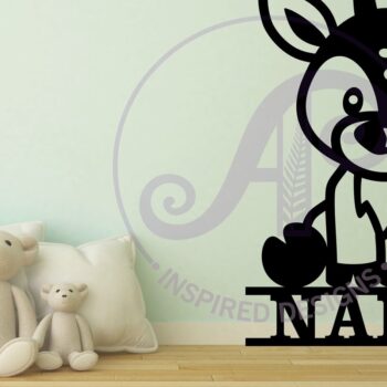 Intra απο ξύλο plywood  Χρώμα wenge 3mm-4mm πάχος - Πρότυπο κοπής με λέιζερ Name Deer Δίασταση 30x20 cm INTRAFABR-122671153 - Image 2