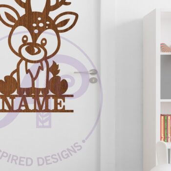 Intra απο ξύλο plywood  Χρώμα wenge 3mm-4mm πάχος - Πρότυπο κοπής με λέιζερ Name Deer Δίασταση 30x20 cm INTRAFABR-122671153 - Image 3