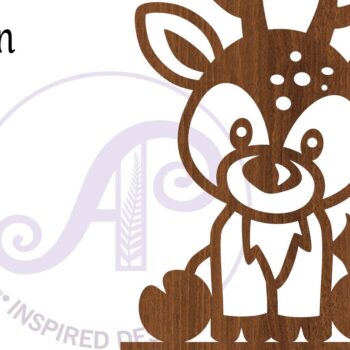 Intra απο ξύλο plywood  Χρώμα wenge 3mm-4mm πάχος - Πρότυπο κοπής με λέιζερ Name Deer Δίασταση 30x20 cm INTRAFABR-122671153 - Image 4