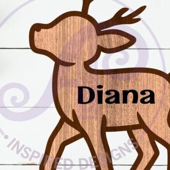 Intra απο ξύλο plywood  Χρώμα wenge 3mm-4mm πάχος - Ελάφια περίγραμμα δύο επιπέδων όνομα επιτοίχιο σημάδι Δίασταση 30x20 cm INTRAFABR-122673049 - Image 1