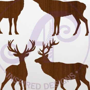 Intra απο ξύλο plywood  Χρώμα wenge 3mm-4mm πάχος - Σιλουέτα ελαφιού με λέιζερ κοπή τοίχου Δίασταση 30x20 cm INTRAFABR-109665098 - Image 1