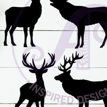 Intra απο ξύλο plywood  Χρώμα wenge 3mm-4mm πάχος - Σιλουέτα ελαφιού με λέιζερ κοπή τοίχου Δίασταση 30x20 cm INTRAFABR-109665098 - Image 2