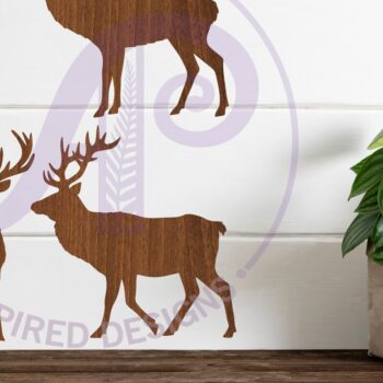 Intra απο ξύλο plywood  Χρώμα wenge 3mm-4mm πάχος - Σιλουέτα ελαφιού με λέιζερ κοπή τοίχου Δίασταση 30x20 cm INTRAFABR-109665098 - Image 3