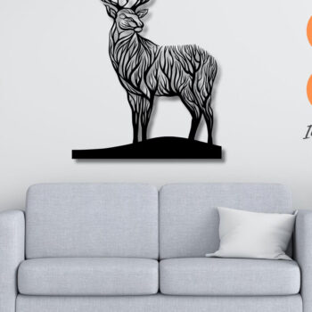 Intra απο ξύλο plywood  Χρώμα wenge 3mm-4mm πάχος - κοπής με λέιζερ Deer Wall Art DFX Δίασταση 40x50 cm INTRAFABR-109665205 - Image 1