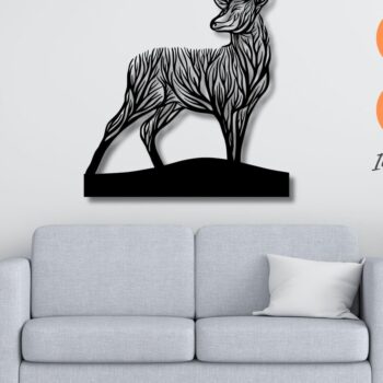 Intra απο ξύλο plywood  Χρώμα wenge 3mm-4mm πάχος - κοπής με λέιζερ Deer Wall Art DFX Δίασταση 40x50 cm INTRAFABR-109665308 - Image 1