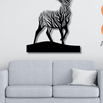 Intra απο ξύλο plywood  Χρώμα wenge 3mm-4mm πάχος - κοπής με λέιζερ Deer Wall Art DFX Δίασταση 40x50 cm INTRAFABR-109665243 - Image 1