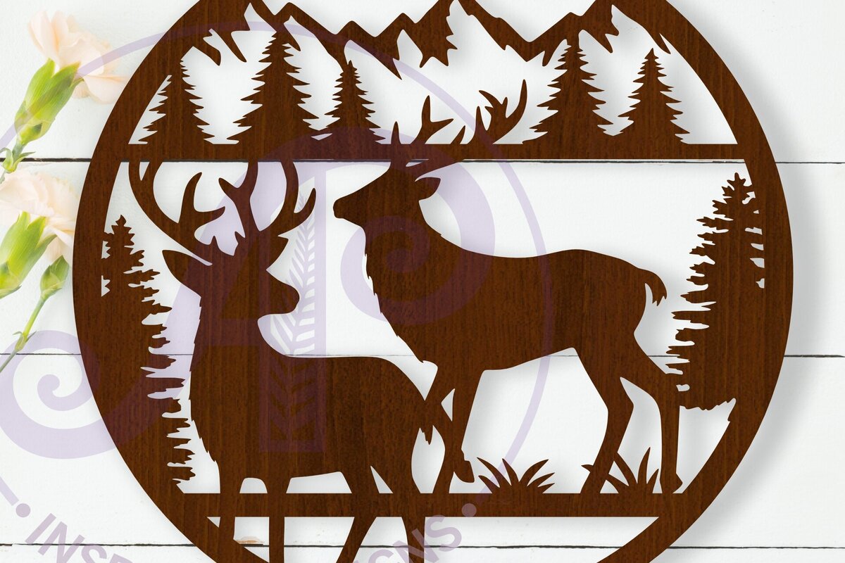 Intra απο ξύλο plywood  Χρώμα wenge 3mm-4mm πάχος - Πινακίδα Deer Wall Art, Δίασταση 40x50 cm INTRAFABR-99745151