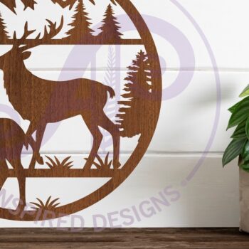 Intra απο ξύλο plywood  Χρώμα wenge 3mm-4mm πάχος - Πινακίδα Deer Wall Art, Δίασταση 40x50 cm INTRAFABR-99745151 - Image 2