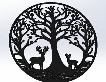 Intra απο ξύλο plywood Χρώμα wenge 3mm-4mm πάχος - Τέχνη τοίχου ελαφιού Δίασταση 40x50 cm INTRAFABR-21950531 - Image 4