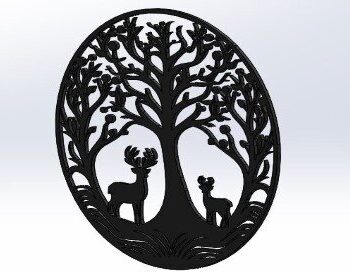 Intra απο ξύλο plywood Χρώμα wenge 3mm-4mm πάχος - Τέχνη τοίχου ελαφιού Δίασταση 40x50 cm INTRAFABR-21950531 - Image 5