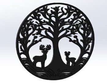 Intra απο ξύλο plywood Χρώμα wenge 3mm-4mm πάχος - Τέχνη τοίχου ελαφιού Δίασταση 40x50 cm INTRAFABR-21950531 - Image 6