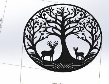 Intra απο ξύλο plywood Χρώμα wenge 3mm-4mm πάχος - Τέχνη τοίχου ελαφιού Δίασταση 40x50 cm INTRAFABR-21950531 - Image 7