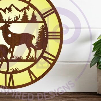 Intra απο ξύλο plywood Χρώμα wenge 3mm-4mm πάχος - Deer Wall Clock Files , Δίασταση 30x20 cm INTRAFABR-21425019 - Image 1