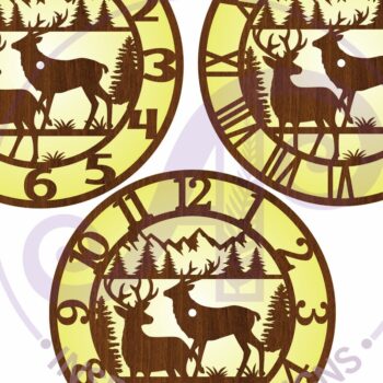 Intra απο ξύλο plywood Χρώμα wenge 3mm-4mm πάχος - Deer Wall Clock Files , Δίασταση 30x20 cm INTRAFABR-21425019 - Image 4