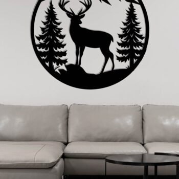 Intra απο ξύλο plywood Χρώμα wenge 3mm-4mm πάχος - Deer Wall Decor , Dxf Files Δίασταση 40x50 cm INTRAFABR-118005967 - Image 3