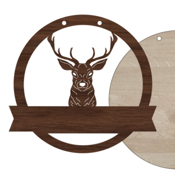 Intra απο ξύλο plywood  Χρώμα wenge 3mm-4mm πάχος - Deer Welcome Sign και Blanke Δίασταση 20x20 cm INTRAFABR-88204501 - Image 1