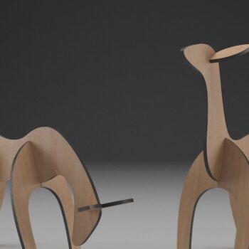 Intra απο ξύλο plywood Χρώμα wenge 3mm-4mm πάχος - Deers Without Antler / Χριστουγεννιάτικη διακόσμηση Δίασταση 30x20 cm INTRAFABR-88204929 - Image 2