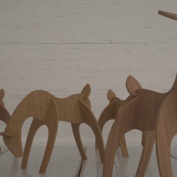 Intra απο ξύλο plywood Χρώμα wenge 3mm-4mm πάχος - Deers Without Antler / Χριστουγεννιάτικη διακόσμηση Δίασταση 30x20 cm INTRAFABR-88204929 - Image 3