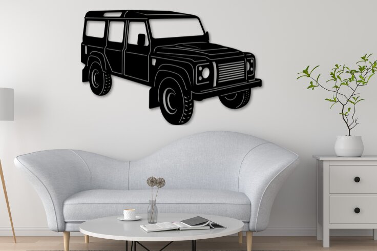 Intra απο ξύλο plywood  Χρώμα wenge 3mm-4mm πάχος - Defender 110 Car Silhouette Δίασταση 20x20 cm INTRAFABR-88205171